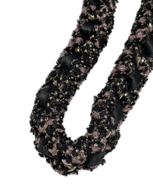 CHANEL（シャネル）CHANEL (シャネル) ココマーク ツイードチェーン レザーハンドバッグ ブラック サイズ:-の古着・服飾アイテム