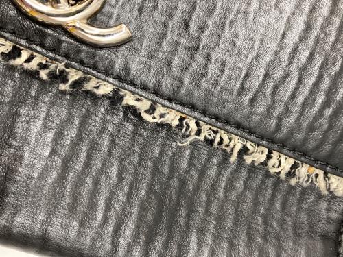CHANEL（シャネル）CHANEL (シャネル) ココマーク ツイードチェーン レザーハンドバッグ ブラック サイズ:-の古着・服飾アイテム