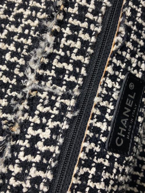 CHANEL（シャネル）CHANEL (シャネル) ココマーク ツイードチェーン レザーハンドバッグ ブラック サイズ:-の古着・服飾アイテム