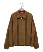 SUPREMEシュプリーム）の古着「25AW Stripe Zip Up Polo Sweater」｜ブラウン