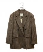 Sea Room lynnシールームリン）の古着「BOYFRIENDタータンチェックテーラードジャケット」｜ブラウン