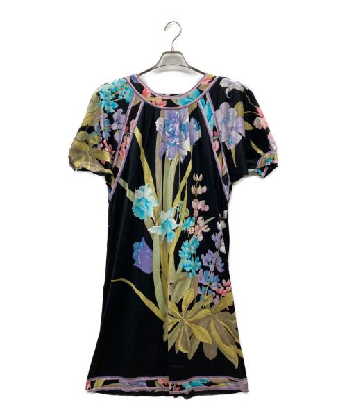 LEONARD FASHION（レオナールファッション）LEONARD FASHION (レオナールファッション) 花柄ワンピース ブラック サイズ:Mの古着・服飾アイテム