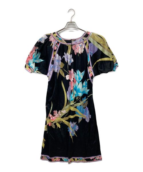 LEONARD FASHION（レオナールファッション）LEONARD FASHION (レオナールファッション) 花柄ワンピース ブラック サイズ:Mの古着・服飾アイテム