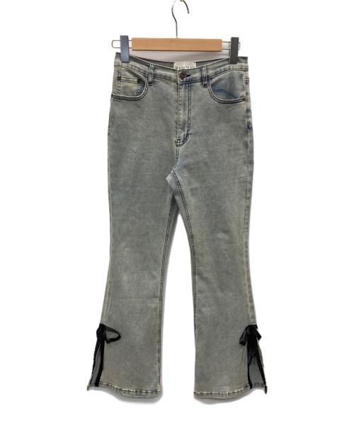 ranclic（ランクリック）ranclic (ランクリック) side slit denim ribbon pants スカイブルー サイズ:Mの古着・服飾アイテム