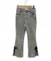 ranclic（ランクリック）の古着「side slit denim ribbon pants」｜スカイブルー