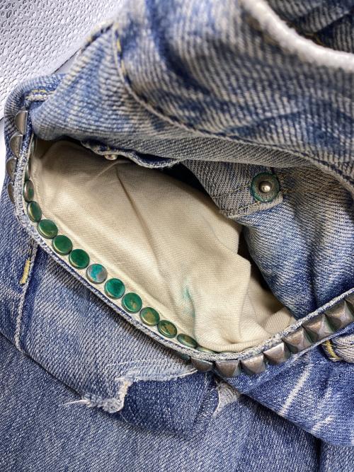Hysteric Glamour（ヒステリックグラマー）Hysteric Glamour (ヒステリックグラマー) スタッズUPR加工デニムパンツ インディゴ サイズ:W28の古着・服飾アイテム