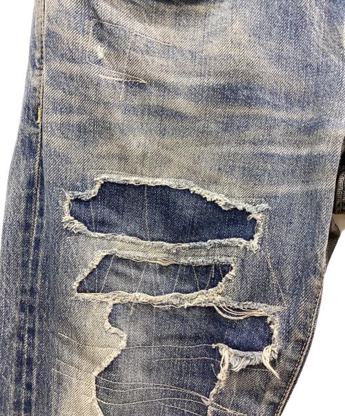 Hysteric Glamour（ヒステリックグラマー）Hysteric Glamour (ヒステリックグラマー) スタッズUPR加工デニムパンツ インディゴ サイズ:W28の古着・服飾アイテム