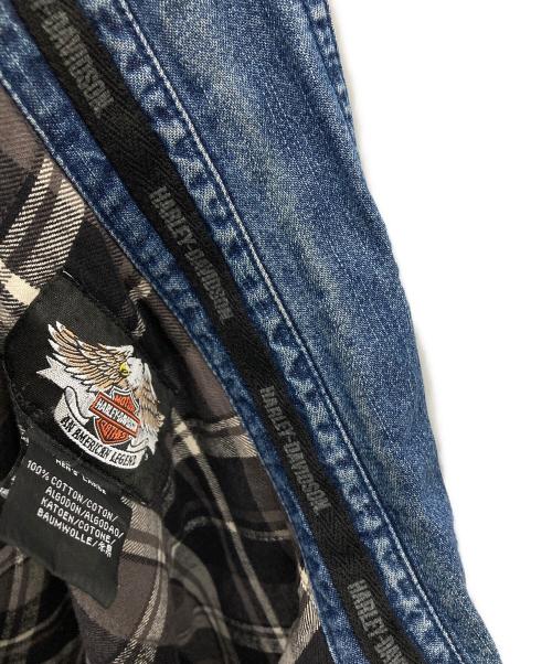 HARLEY-DAVIDSON（ハーレーダビッドソン）HARLEY-DAVIDSON (ハーレーダビッドソン) 刺繍ロゴデニムジャケット インディゴ サイズ:Lの古着・服飾アイテム