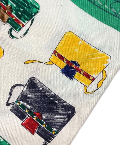 Christian Dior（クリスチャン ディオール）Christian Dior (クリスチャン ディオール) 大判シルクスカーフ グリーン×レッドの古着・服飾アイテム