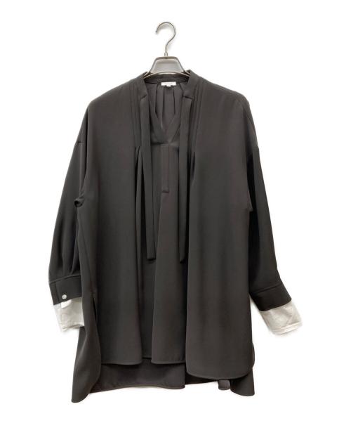 ENFOLD（エンフォルド）ENFOLD (エンフォルド) LAYERED-CUFF BLOUSE グレー サイズ:38の古着・服飾アイテム