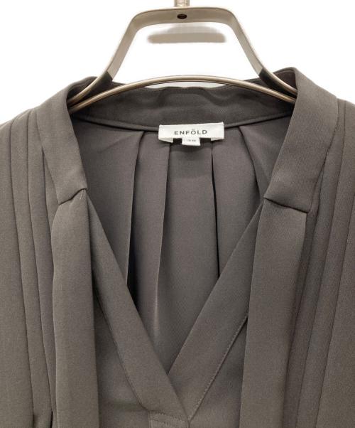 ENFOLD（エンフォルド）ENFOLD (エンフォルド) LAYERED-CUFF BLOUSE グレー サイズ:38の古着・服飾アイテム