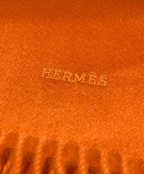 HERMES（エルメス）HERMES (エルメス) カシミヤマフラー オレンジの古着・服飾アイテム