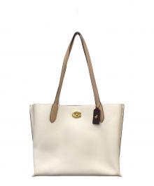 COACH（コーチ）の古着「ウィロウ レザートートバッグ」｜ホワイト×ベージュ