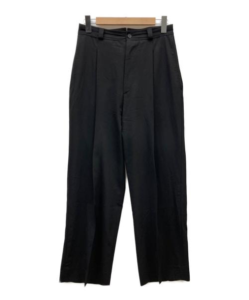 BOTTEGA VENETA（ボッテガベネタ）BOTTEGA VENETA (ボッテガベネタ) ウールタックパンツ ブラック サイズ:50の古着・服飾アイテム