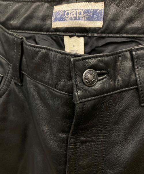 GAP（ギャップ）GAP (ギャップ) 00s カウレザーパンツ ブラック サイズ:W31の古着・服飾アイテム