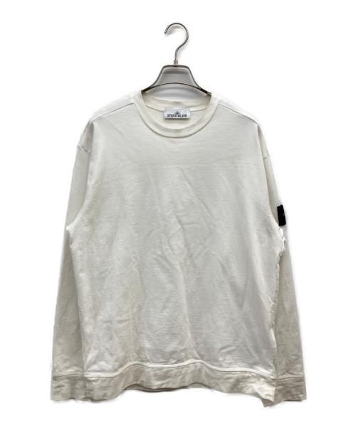 STONE ISLAND（ストーンアイランド）STONE ISLAND (ストーンアイランド) HEAVY COTTON JERSEY GARMENT DYED ホワイト サイズ:Mの古着・服飾アイテム