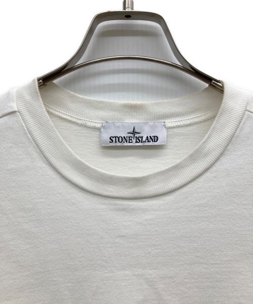STONE ISLAND（ストーンアイランド）STONE ISLAND (ストーンアイランド) HEAVY COTTON JERSEY GARMENT DYED ホワイト サイズ:Mの古着・服飾アイテム