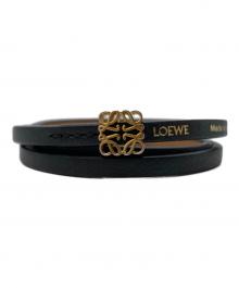 LOEWE（ロエベ）の古着「アナグラム ボンベ ツイスト ブレスレット」｜ブラック×ゴールド