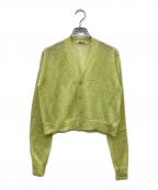 AURALEEオーラリー）の古着「KID MOHAIR SHEER KNIT CARDIGAN」｜イエロー