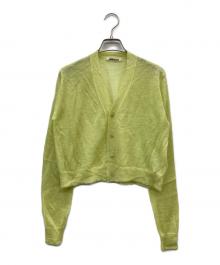 AURALEE（オーラリー）の古着「KID MOHAIR SHEER KNIT CARDIGAN」｜イエロー