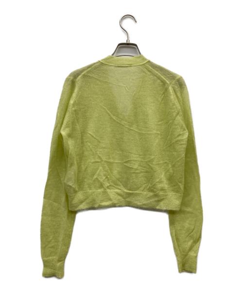 AURALEE（オーラリー）AURALEE (オーラリー) KID MOHAIR SHEER KNIT CARDIGAN イエロー サイズ:1の古着・服飾アイテム