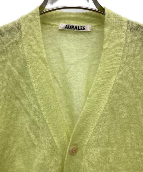 AURALEE（オーラリー）AURALEE (オーラリー) KID MOHAIR SHEER KNIT CARDIGAN イエロー サイズ:1の古着・服飾アイテム