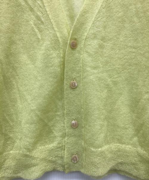 AURALEE（オーラリー）AURALEE (オーラリー) KID MOHAIR SHEER KNIT CARDIGAN イエロー サイズ:1の古着・服飾アイテム