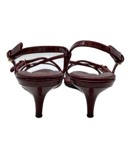 MIU MIU（ミュウミュウ）MIU MIU (ミュウミュウ) PATENT LEATHER SANDALS ボルドー サイズ:38の古着・服飾アイテム