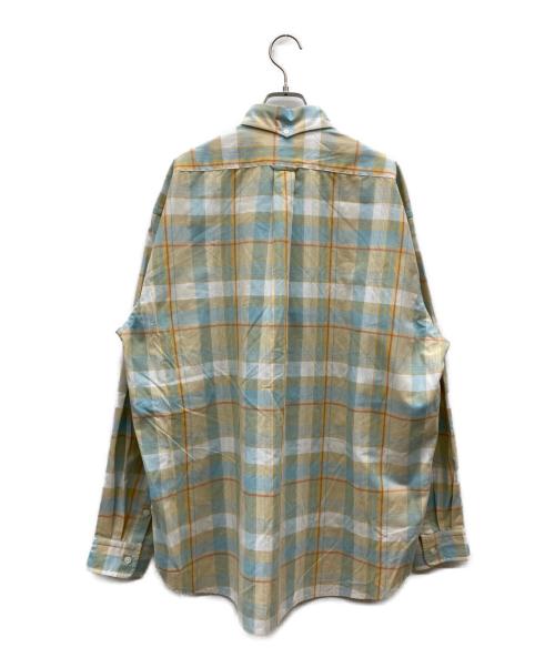 THE NORTH FACE（ザ ノース フェイス）THE NORTH FACE (ザ ノース フェイス) ロングスリーブマドラスシャツ ベージュ×グリーン サイズ:Lの古着・服飾アイテム