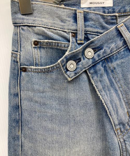moussy（マウジー）moussy (マウジー) Cross Waist Wide Straight ブルー サイズ:SIZE 0の古着・服飾アイテム