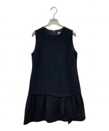 daisy lin for foxey（デイジーリン フォー フォクシー）の古着「ノースリーブレイヤードワンピース」｜ブラック