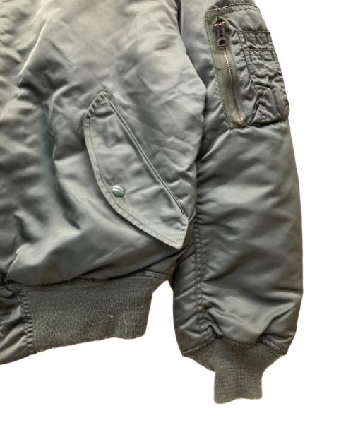 ALPHA（アルファ）ALPHA (アルファ) 90s レザーパッチ MA-1ジャケット オリーブ サイズ:Lの古着・服飾アイテム