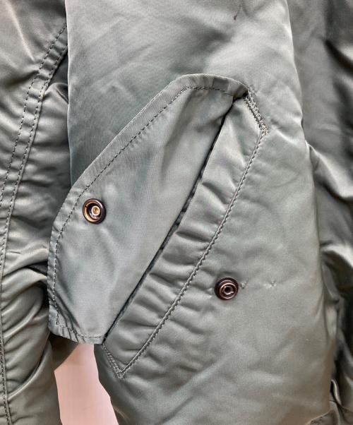 ALPHA（アルファ）ALPHA (アルファ) 90s レザーパッチ MA-1ジャケット オリーブ サイズ:Lの古着・服飾アイテム