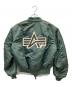 ALPHA (アルファ) 90s レザーパッチ MA-1ジャケット オリーブ サイズ:L：13000円