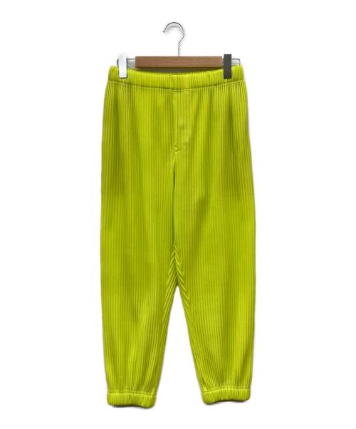 HOMME PLISSE ISSEY MIYAKE（オム プリッセ イッセイ ミヤケ）HOMME PLISSE ISSEY MIYAKE (オム プリッセ イッセイ ミヤケ) プリーツジョガーパンツ 黄緑 サイズ:1の古着・服飾アイテム