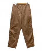AURALEEオーラリー）の古着「WASHED FINX BUGGY SATIN WIDE PANTS」｜ベージュ
