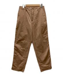 AURALEE（オーラリー）の古着「WASHED FINX BUGGY SATIN WIDE PANTS」｜ベージュ