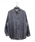Graphpaperグラフペーパー）の古着「Silicon Poplin Oversized Regular Collar Shirt」｜グレー