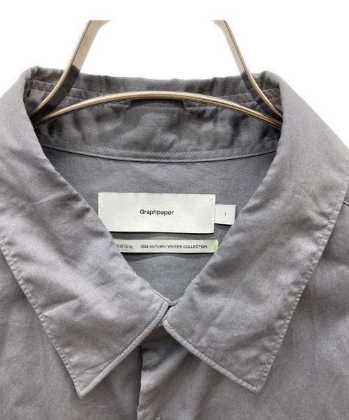 Graphpaper（グラフペーパー）Graphpaper (グラフペーパー) Silicon Poplin Oversized Regular Collar Shirt グレー サイズ:1の古着・服飾アイテム