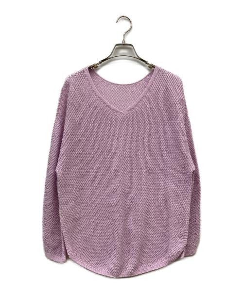Noble（ノーブル）Noble (ノーブル) ペーパーヤーンカノコ Back Vプルオーバー ピンク サイズ:FREEの古着・服飾アイテム
