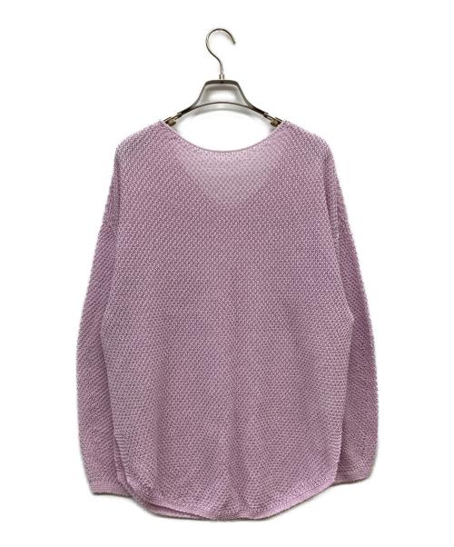 Noble（ノーブル）Noble (ノーブル) ペーパーヤーンカノコ Back Vプルオーバー ピンク サイズ:FREEの古着・服飾アイテム