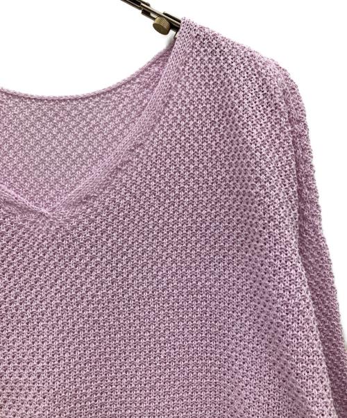 Noble（ノーブル）Noble (ノーブル) ペーパーヤーンカノコ Back Vプルオーバー ピンク サイズ:FREEの古着・服飾アイテム