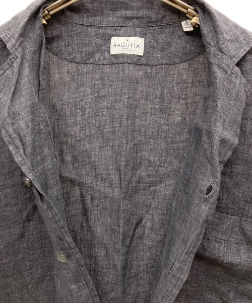 Bagutta（バグッタ）BAGUTTA (バグッタ) オープンカラーリネンシャツ グレー サイズ:39の古着・服飾アイテム