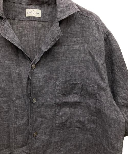 Bagutta（バグッタ）BAGUTTA (バグッタ) オープンカラーリネンシャツ グレー サイズ:39の古着・服飾アイテム