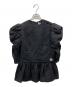BORDERS at BALCONY（ボーダーズアットバルコニー）の古着「LINEN PEPLUM TOP」｜ブラック