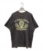 freewheelersフリーホイーラーズ）の古着「USFS SMOKE JUMPERS  SET-IN SHORT SLEEVE SHIRTプリントTシャツ」｜チャコールグレー