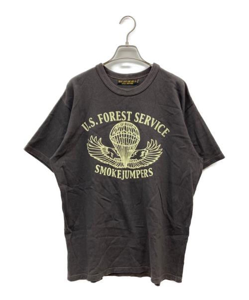 freewheelers（フリーホイーラーズ）FREEWHEELERS (フリーホイーラーズ) USFS SMOKE JUMPERS  SET-IN SHORT SLEEVE SHIRTプリントTシャツ チャコールグレー サイズ:42の古着・服飾アイテム