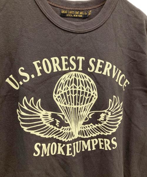 freewheelers（フリーホイーラーズ）FREEWHEELERS (フリーホイーラーズ) USFS SMOKE JUMPERS  SET-IN SHORT SLEEVE SHIRTプリントTシャツ チャコールグレー サイズ:42の古着・服飾アイテム
