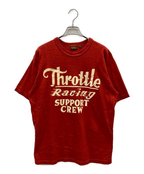 freewheelers（フリーホイーラーズ）freewheelers (フリーホイーラーズ) Throttle Racing SUPPORT CREW Tee レッド サイズ:42の古着・服飾アイテム