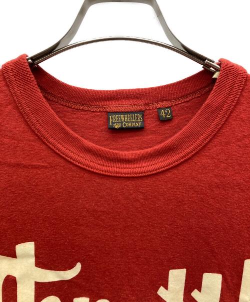 freewheelers（フリーホイーラーズ）freewheelers (フリーホイーラーズ) Throttle Racing SUPPORT CREW Tee レッド サイズ:42の古着・服飾アイテム